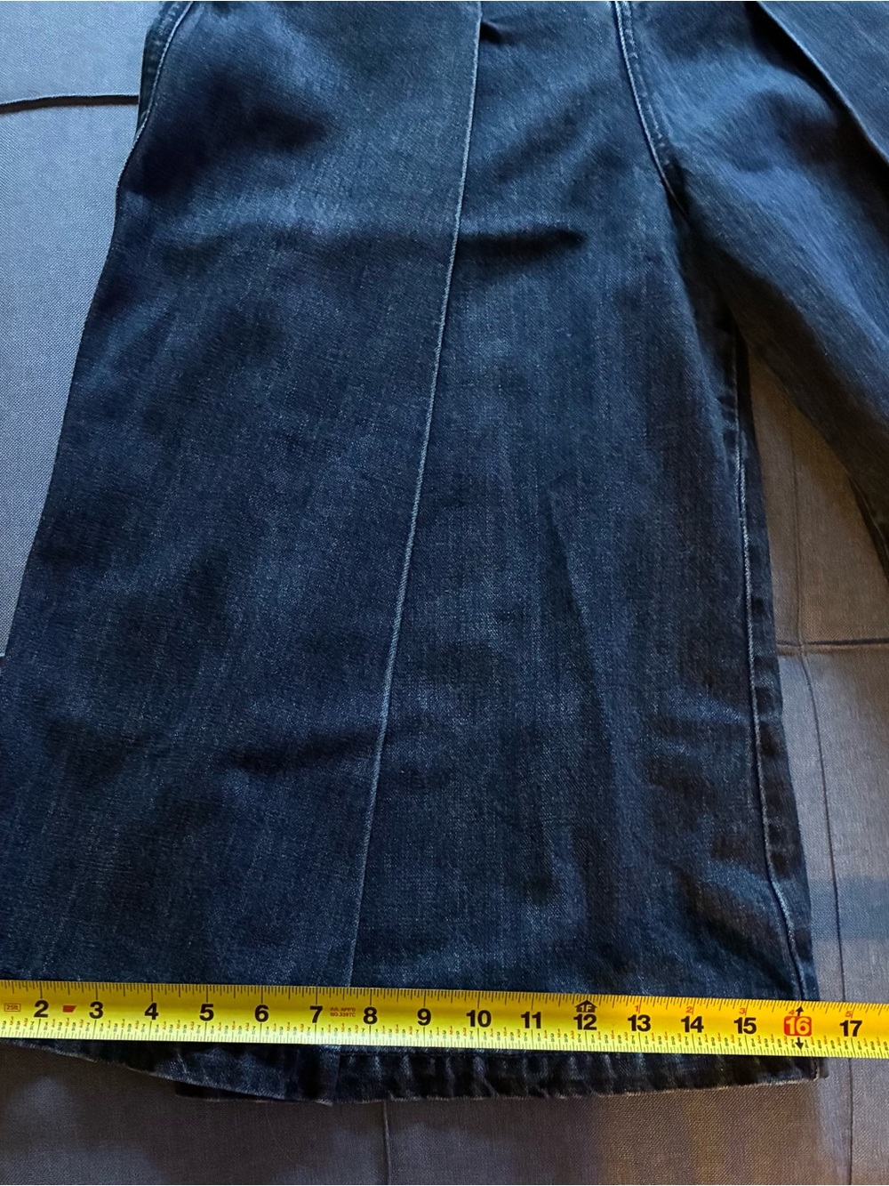Dark Indigo Wide-Leg Denim Culottes - Picture 11 of 11
